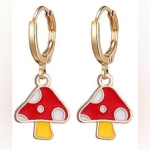 Red Mushroom Dangle Earrings